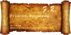 Fridrich Rozamunda névjegykártya